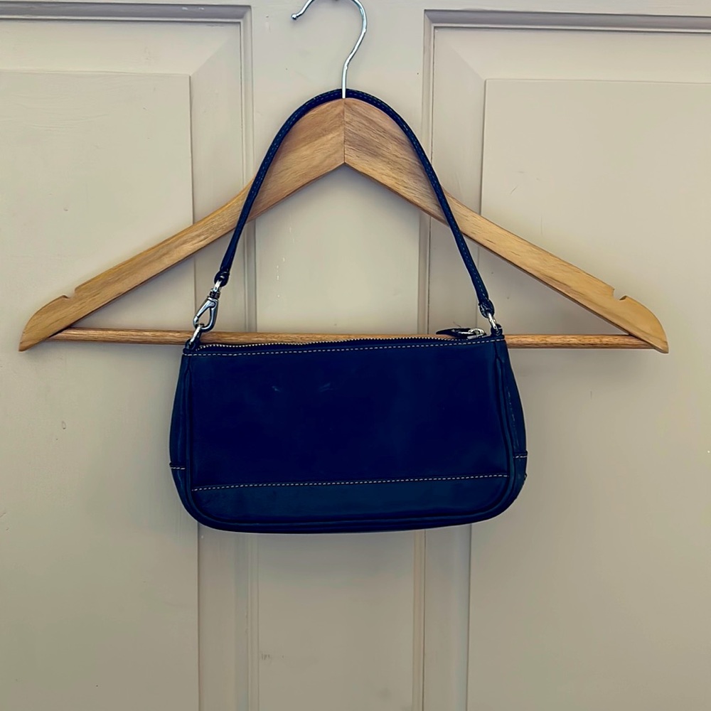 Under the arm small black leather coach purse